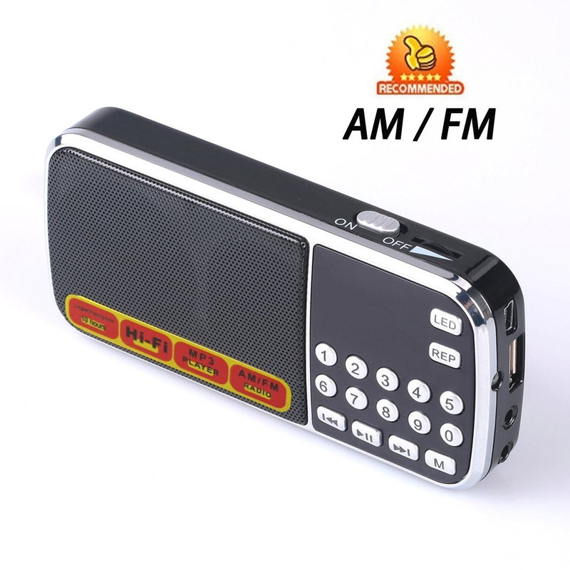 LETING FM Portable Radio with Flashlight, One-Key Search & Station Memory, Supports USB, AUX, TF Card, Rechargeable 800mAh Battery â€“ Best Gift Idea - Image 2